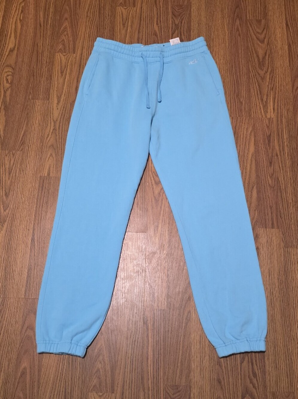 Hollister Light Blue Fleece Jogger Sweatpants Womens Small S Cuffed Soft Lounge
